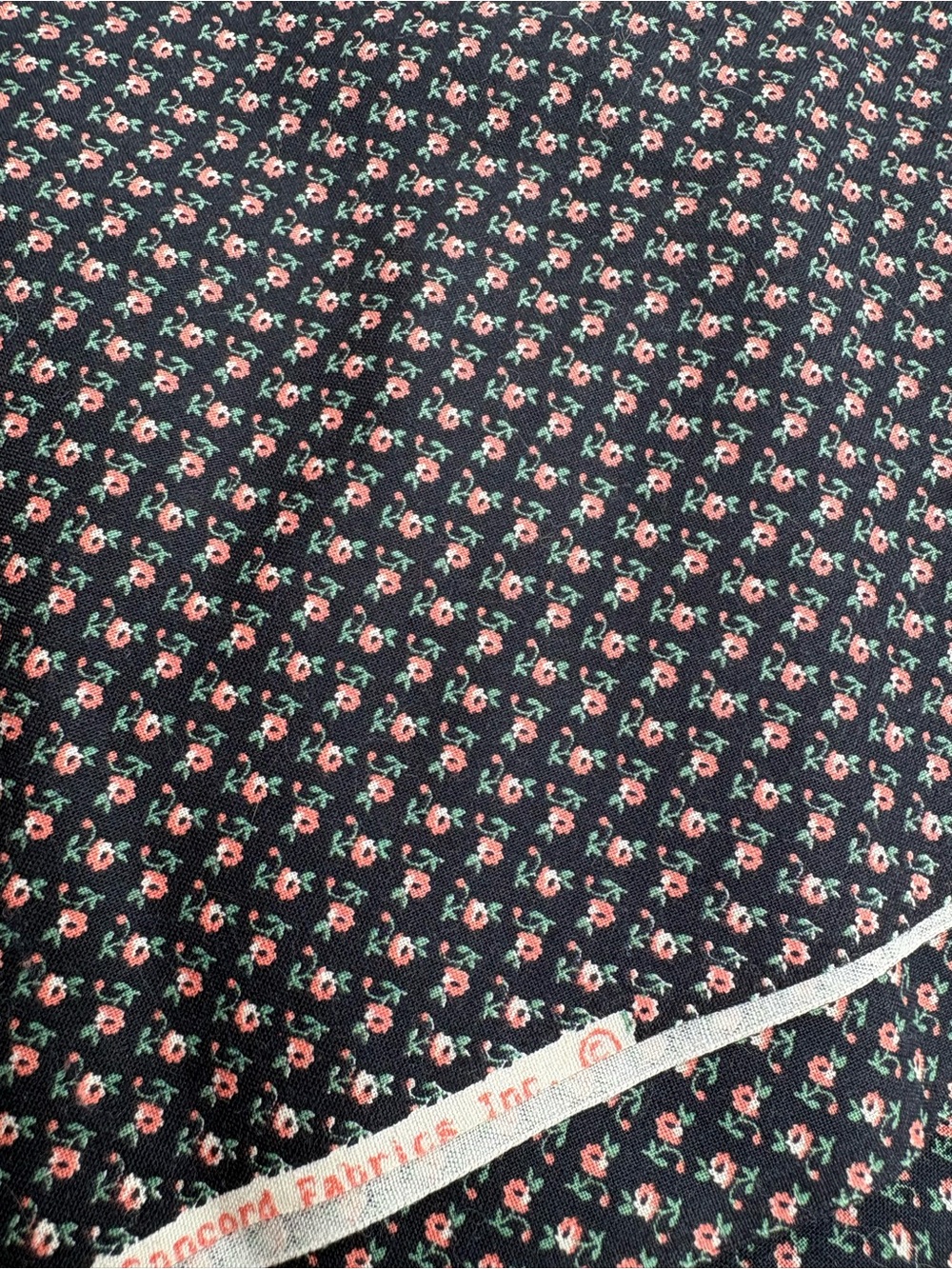 Vintage fabric 3.44 yards x 44” Joan Kessler concord tiny ditsy floral cotton